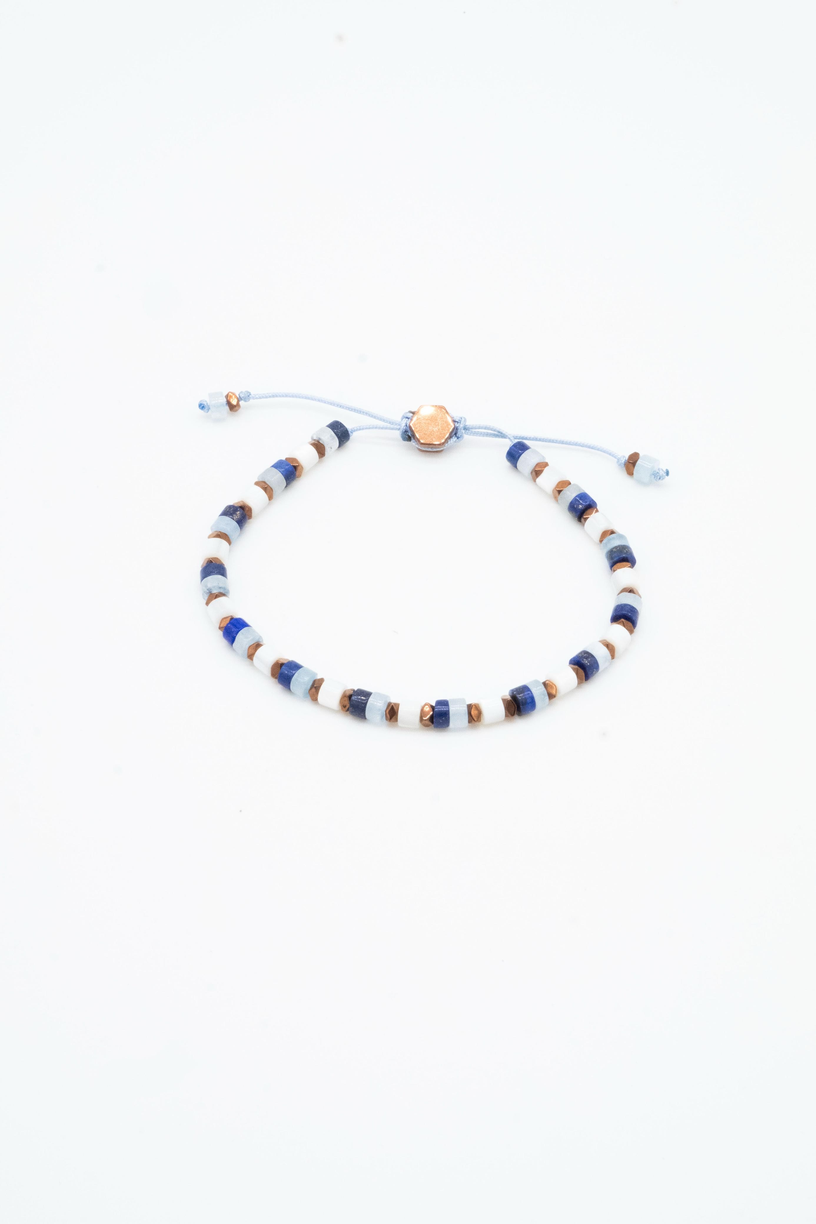 Aqua Marin & Lapis Lazuli & Sedef Bileklik