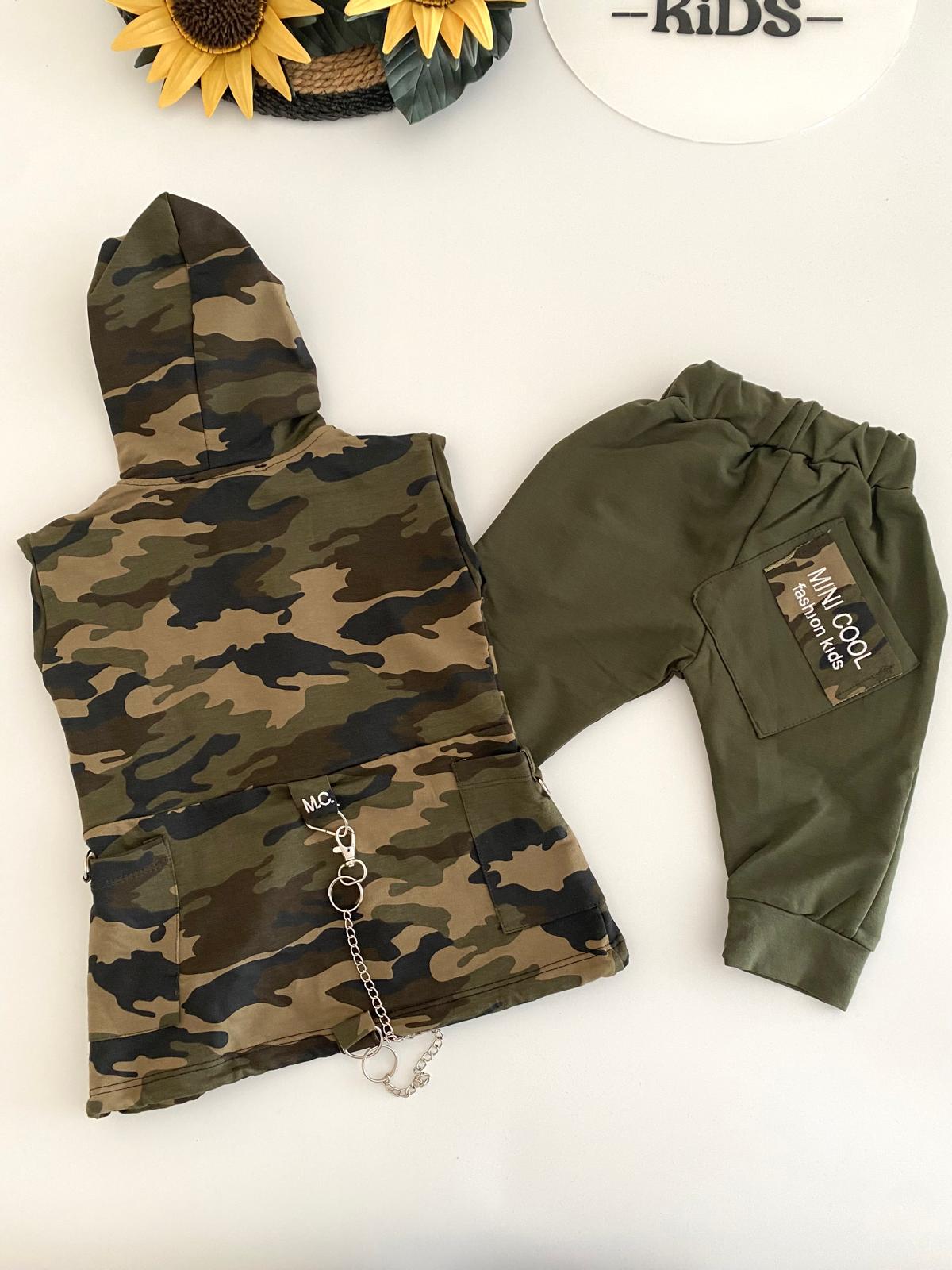 Kamuflaj Desenli İkili Takım