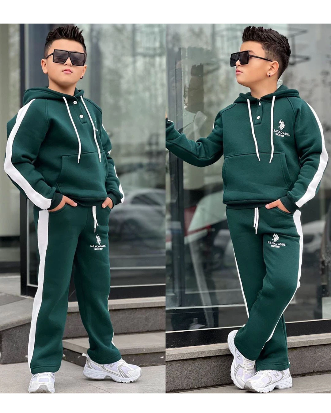  3 İplik Şardonlu Kapüşonlu Takım / Full Likralı Kumaş