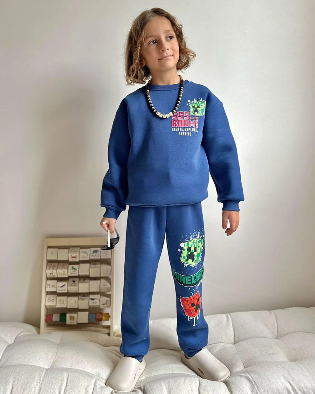 Minecraft  3 İplik Şardonlu Kumaş Takım