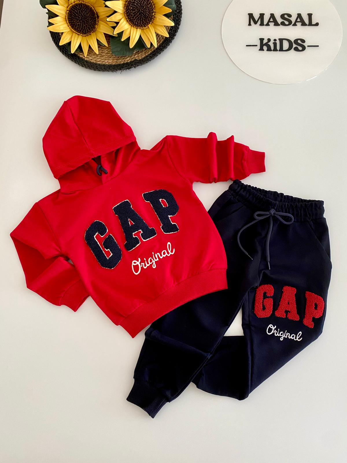 GP Kapüşonlu Kırmızı Üst Siyah Alt İkili Takım