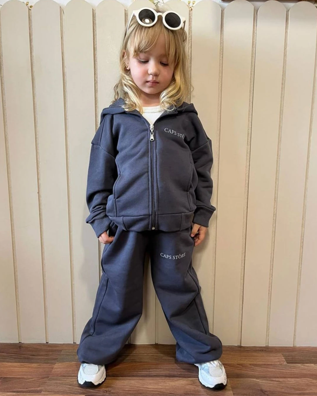 Unisex Koyu Gri Kapüşonlu Takım 