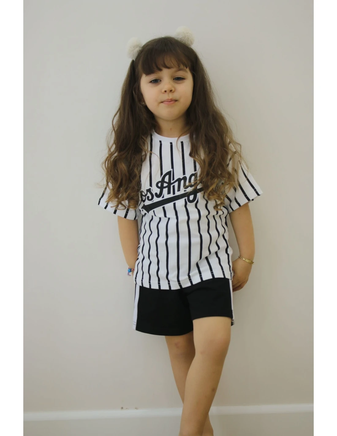 Unisex 2'li Los Angeles Şortlu Takım (Beyaz)