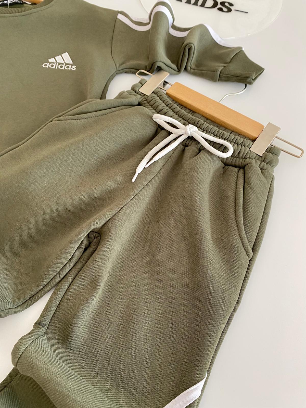 Çizgili Yeni Sezon 3 İplik Şardonlu Takım