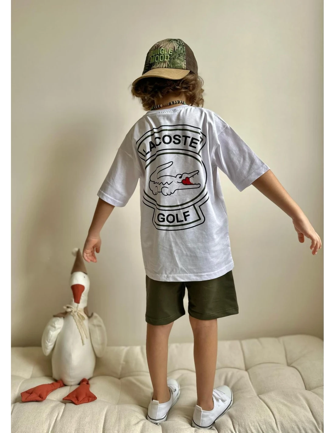 2'li Lacoste Baskılı Yeşil Şortlu Takım Erkek