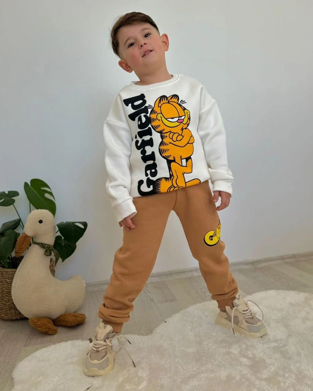 Garfield Baskılı 3 İplik Şardonlu Takım