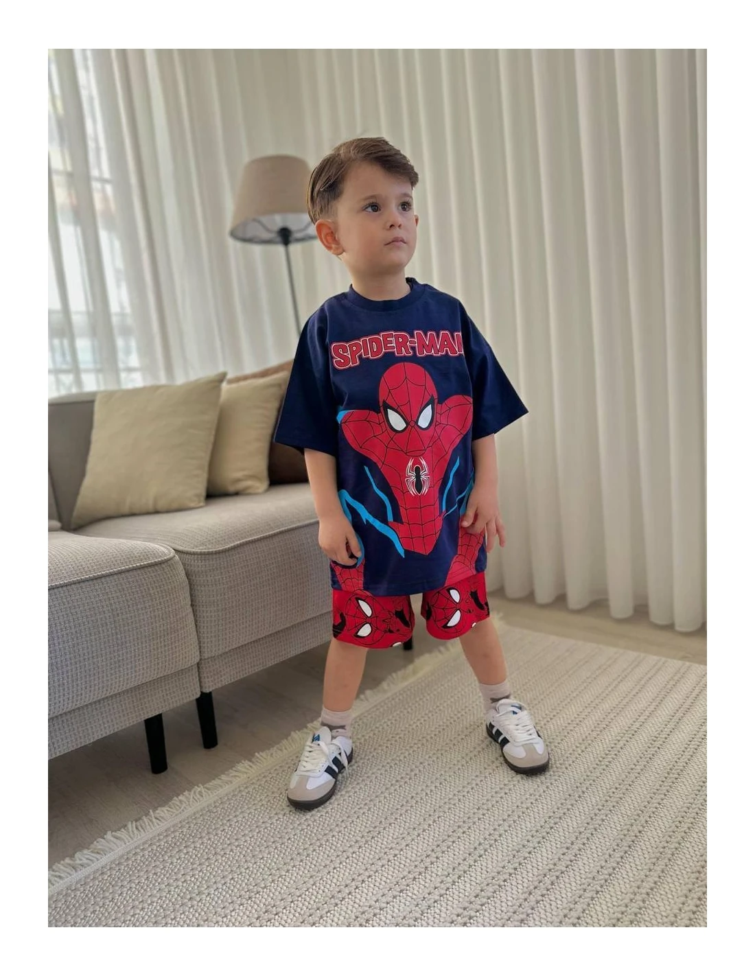 2'li Lacivert Spiderman Şortlu Takım Erkek