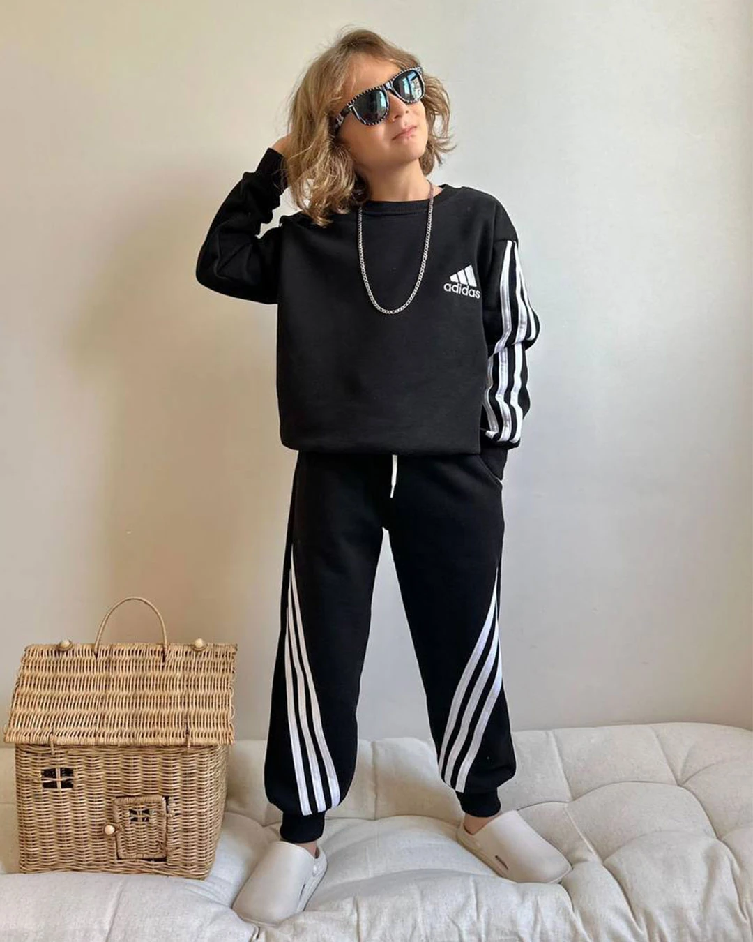 Çizgili Yeni Sezon 3 İplik Şardonlu Takım