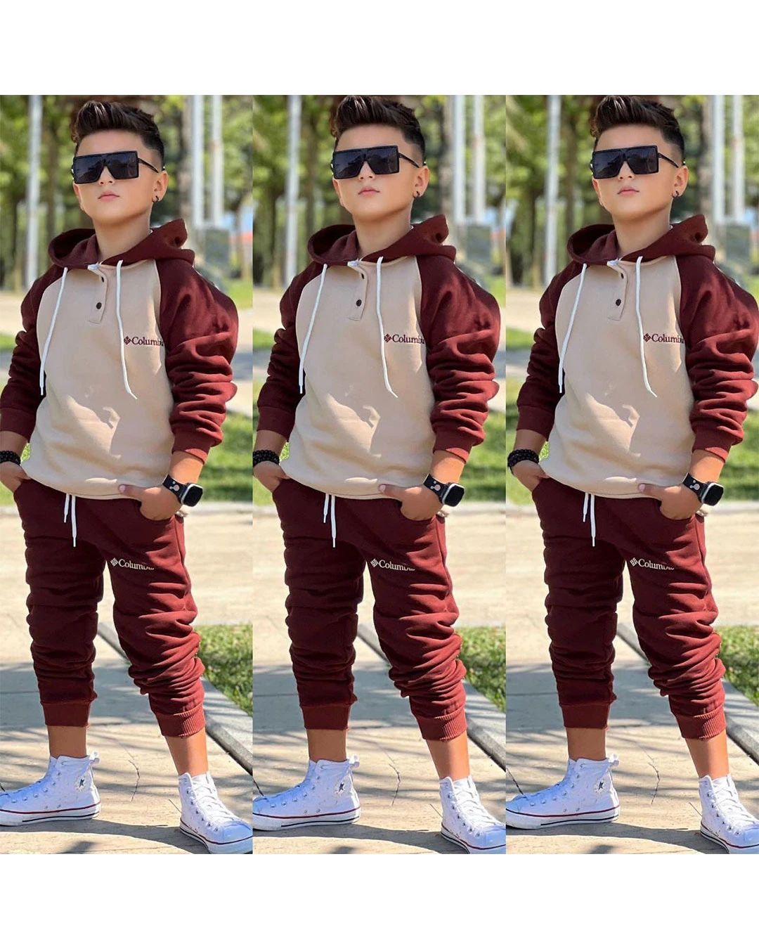  3 İplik Şardonlu Kapüşonlu Takım / Full Likralı Kumaş