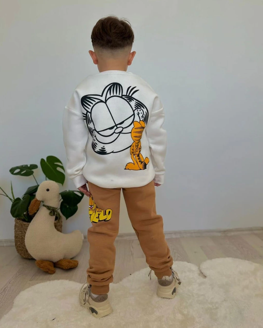 Garfield Baskılı 3 İplik Şardonlu Takım