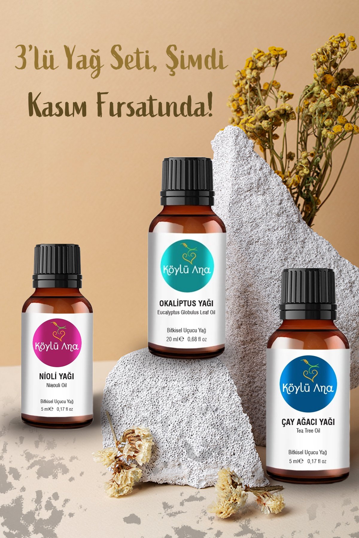 Okaliptus, Nioli, Çay Ağacı Aromatik Yağ Seti - Aromatik Uçucu Seti