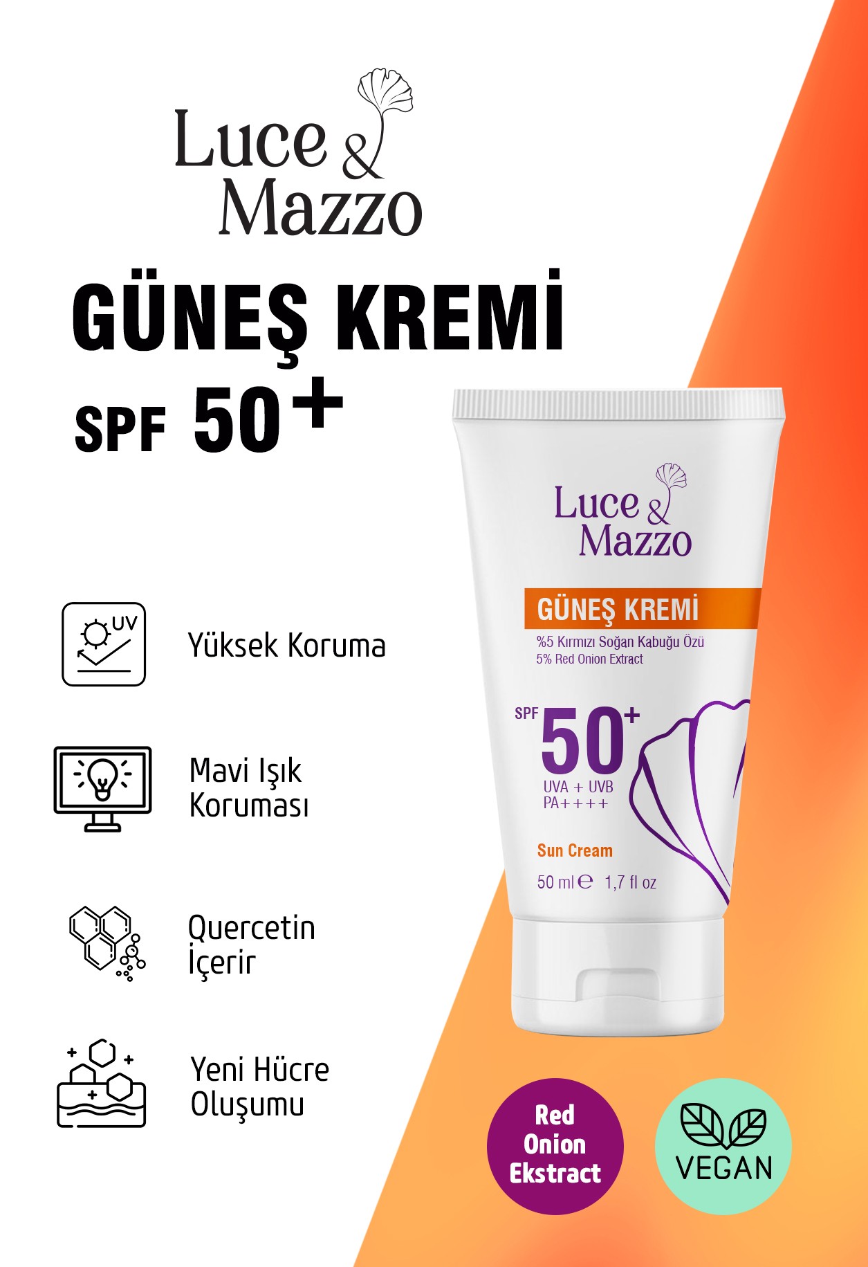 Çok Yüksek Koruma SPF 50+ Yüz Vücut Güneş Kremi 50 ml - Tüm Ciltler İçin Mineral Bazlı Vegan