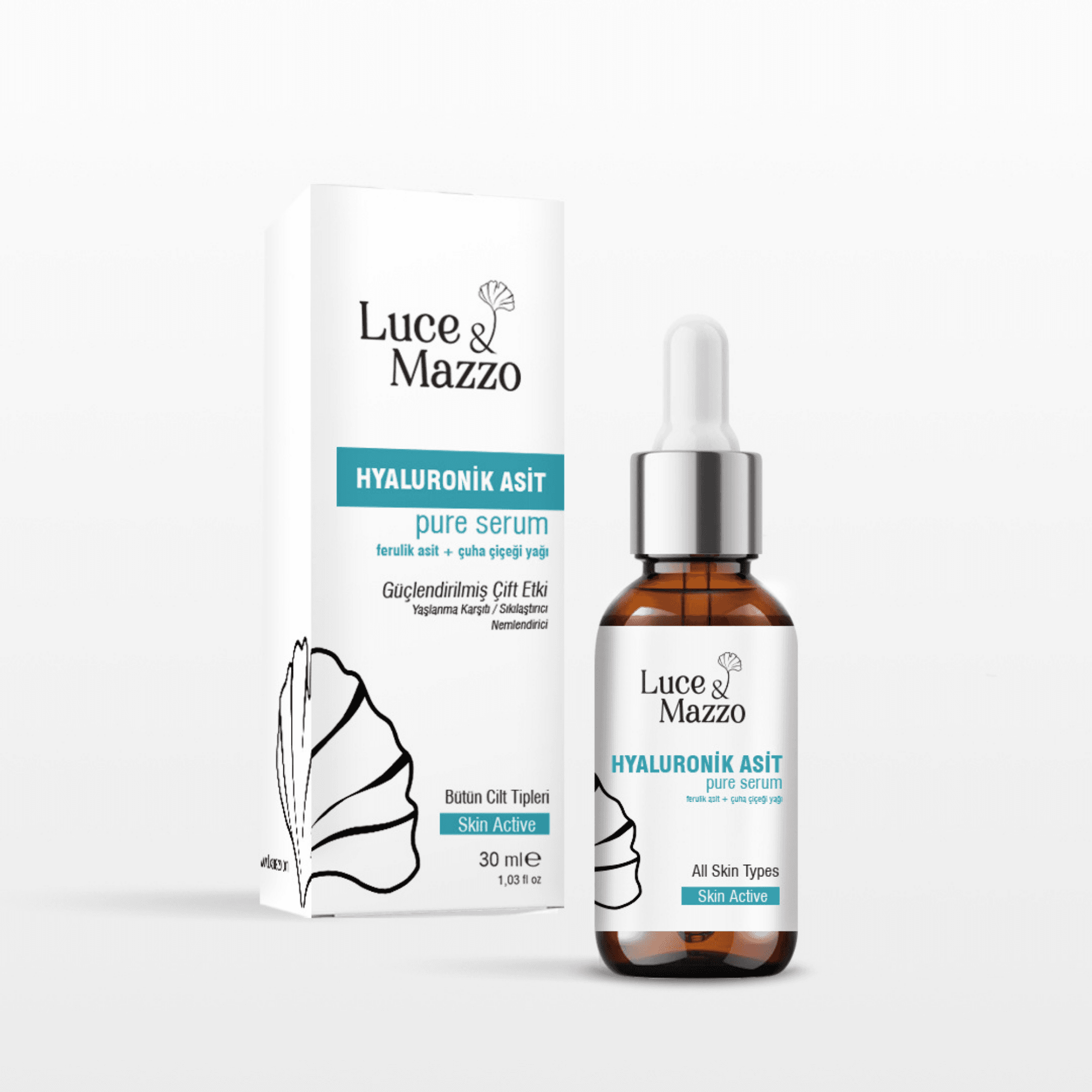 Aydınlatıcı Nemlendirici Serum 30 ml , Hyaluronik Asit Ferulic Asit, Tüm Cilt Tipleri image