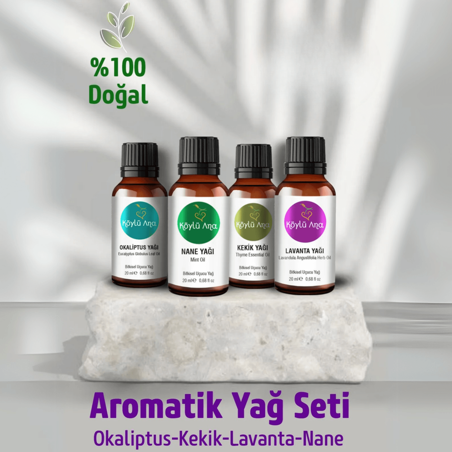 Okaliptus Nane Kekik Lavanta Aromatik Yağ Seti - Aromatik Uçucu Yağ 4 x 20 ml image