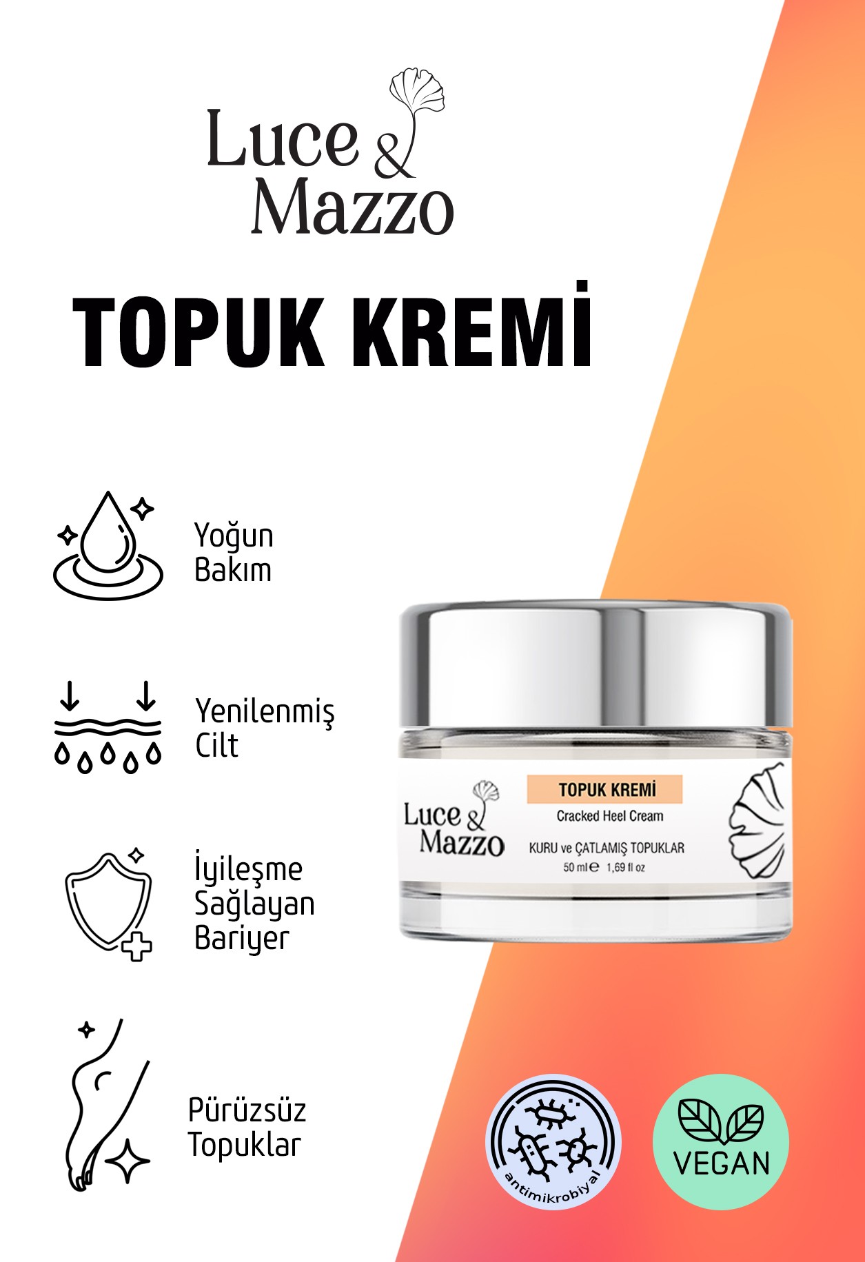 Topuk Çatlak Kremi 50 ml - Kuru Topuklar için Ayak Bakım Kremi