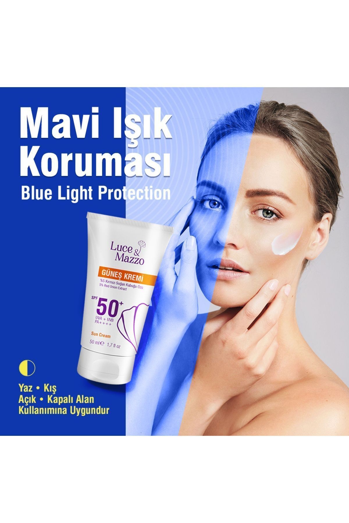 Çok Yüksek Koruma SPF 50+ Yüz Vücut Güneş Kremi 50 ml - Tüm Ciltler İçin Mineral Bazlı Vegan