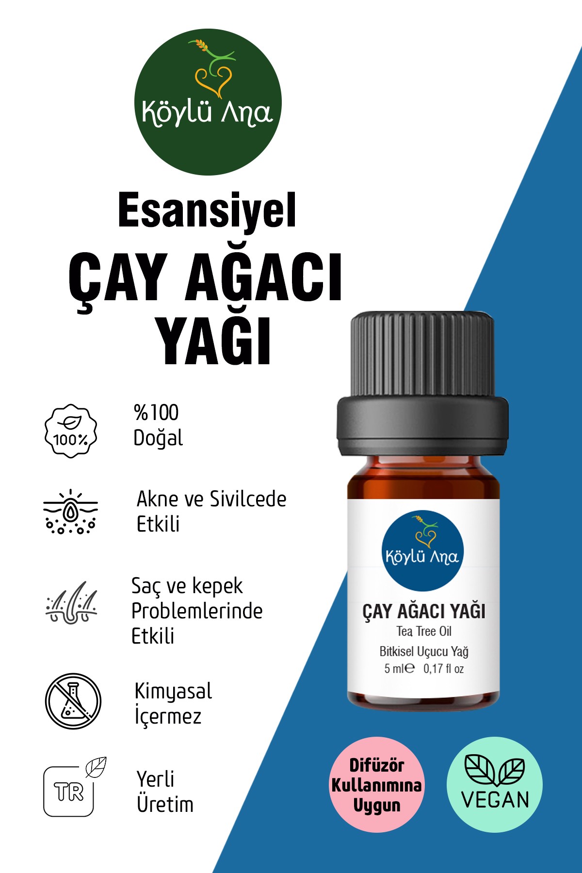 Çay Ağacı Yağı 5 ml - Saf Doğal Esansiyel Yağ