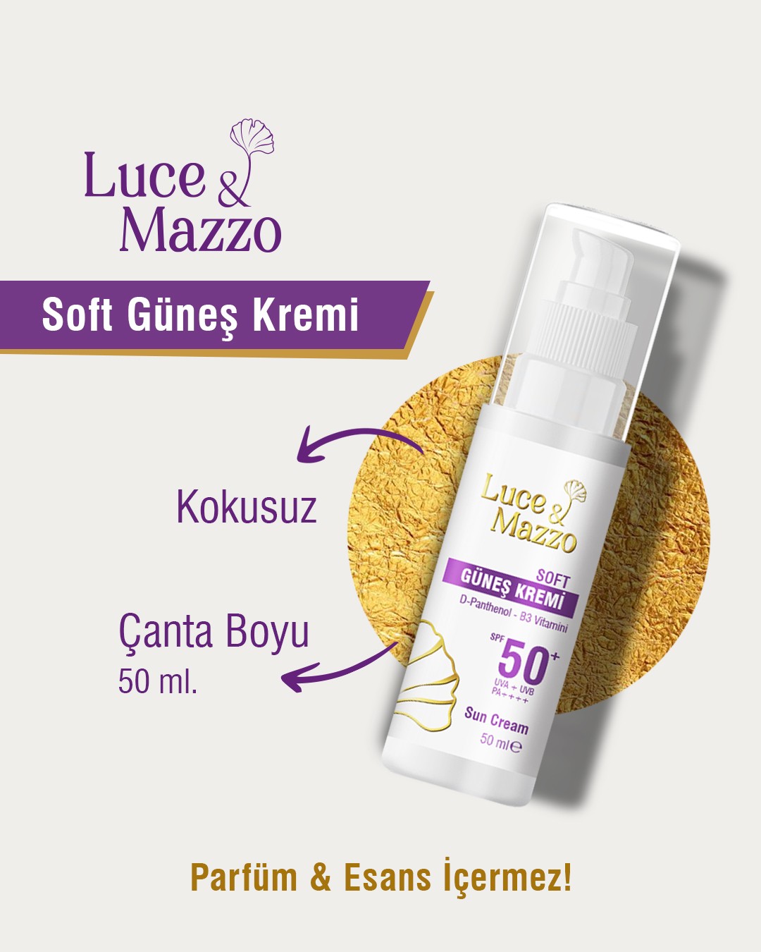 50+ SPF Kokusuz Soft Güneş Koruyucu - Yüz ve Vücut İçin Güneş Kremi 50 ml