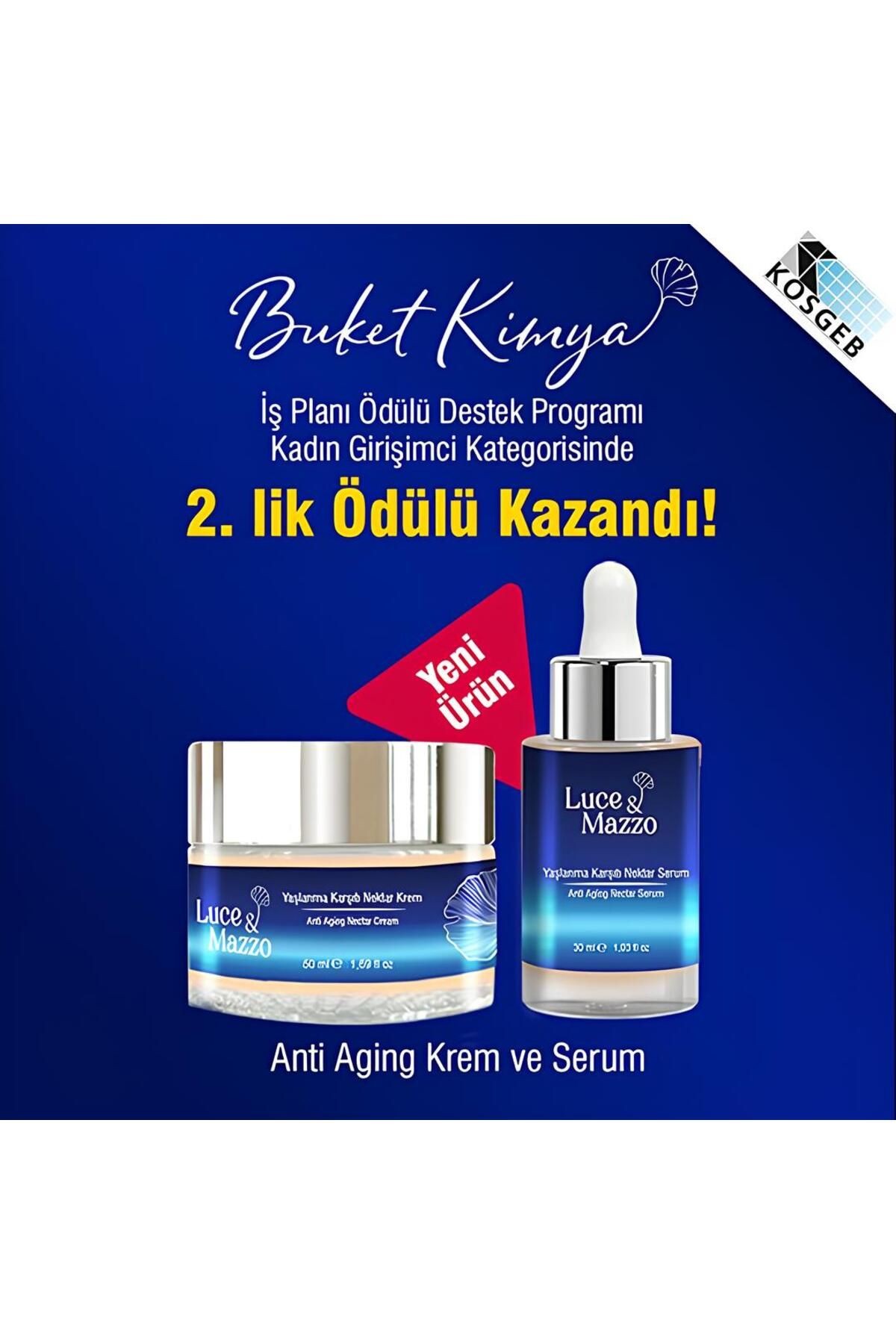 Anti Aging Nektar Seti - 50 ml Krem 30 ml Serum Kırışıklık Göz Çevresi Bakımı Onarımı