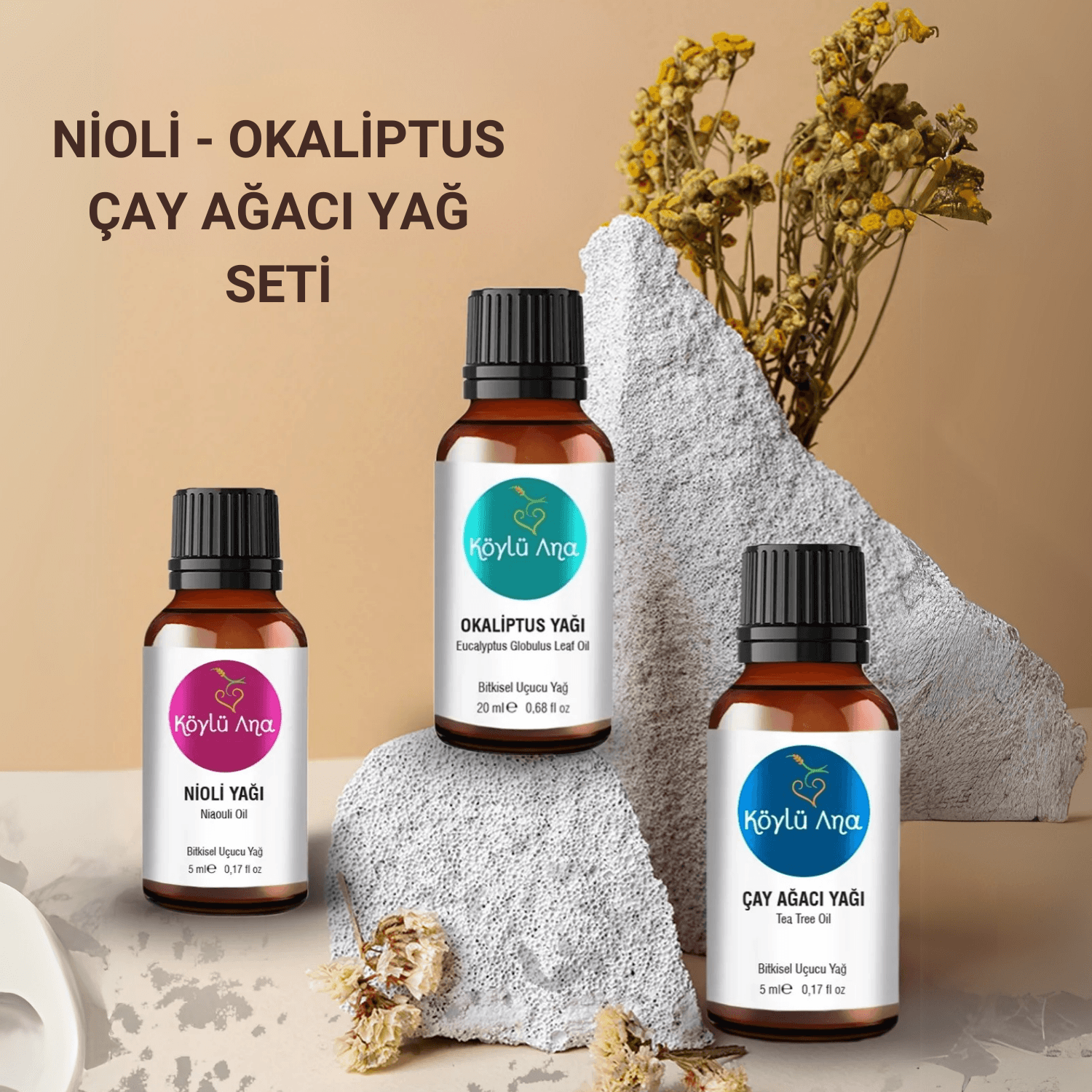  Okaliptus, Nioli, Çay Ağacı Aromatik Yağ Seti - 3'lü Uçucu Seti image