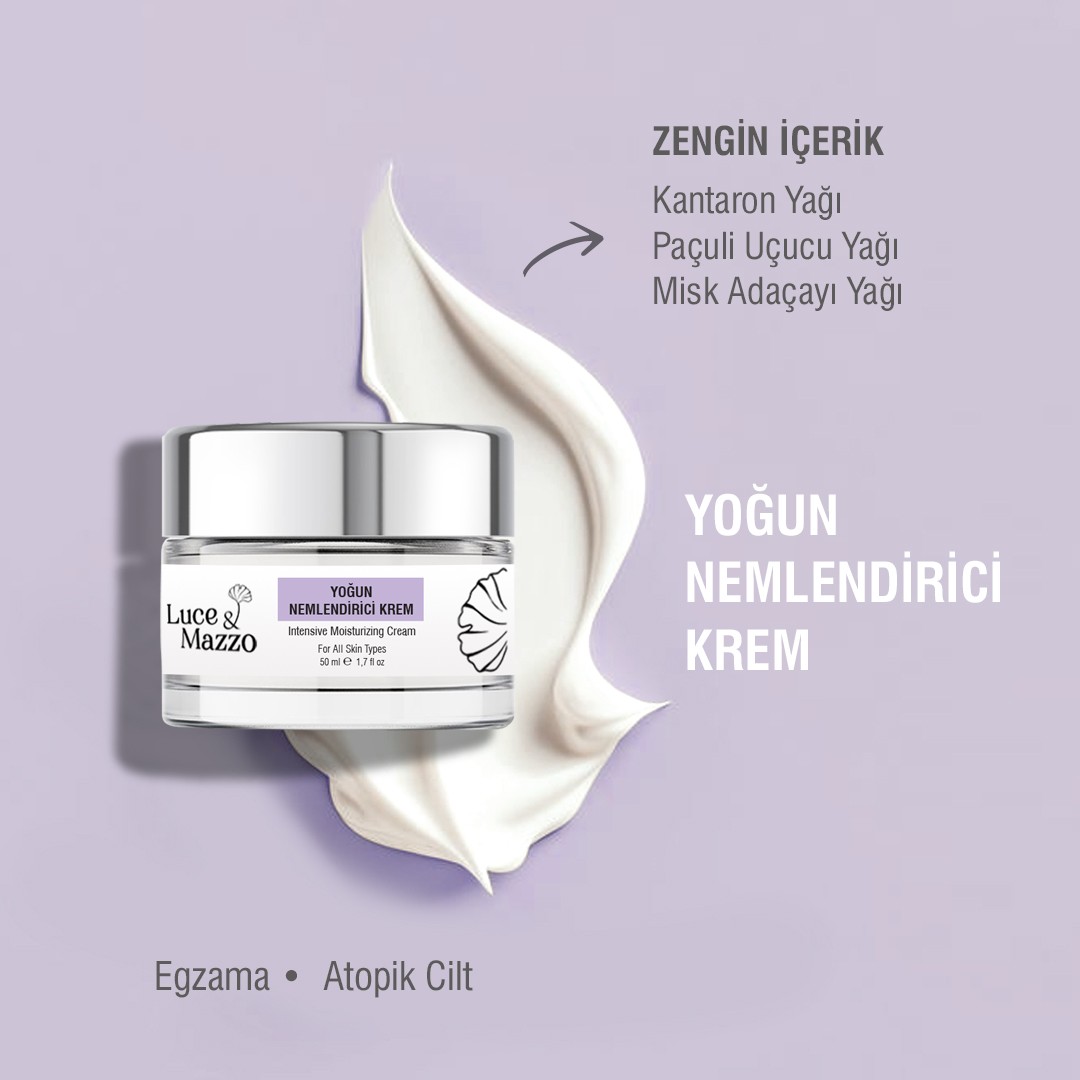 Yoğun Nemlendirici Krem 50 ml Saf İçerikli, 5 Aromatik Yağlı, Hızlı Emilim, Ekstra Nemlendirme