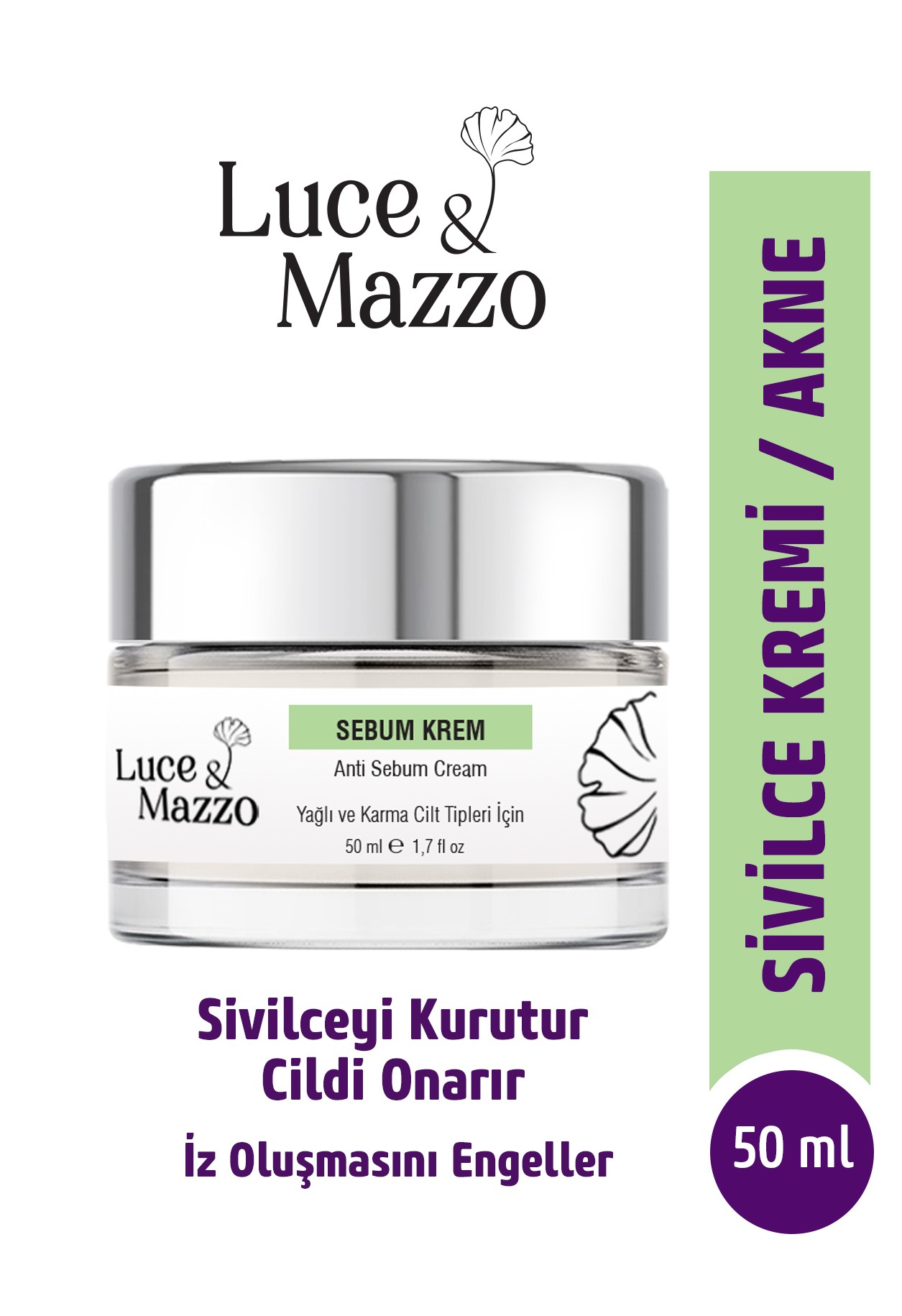 Sivilce Kremi - Sivilce Krem 50 ml- Salisilik Asit ile Akne ve Siyah Nokta Önleyici