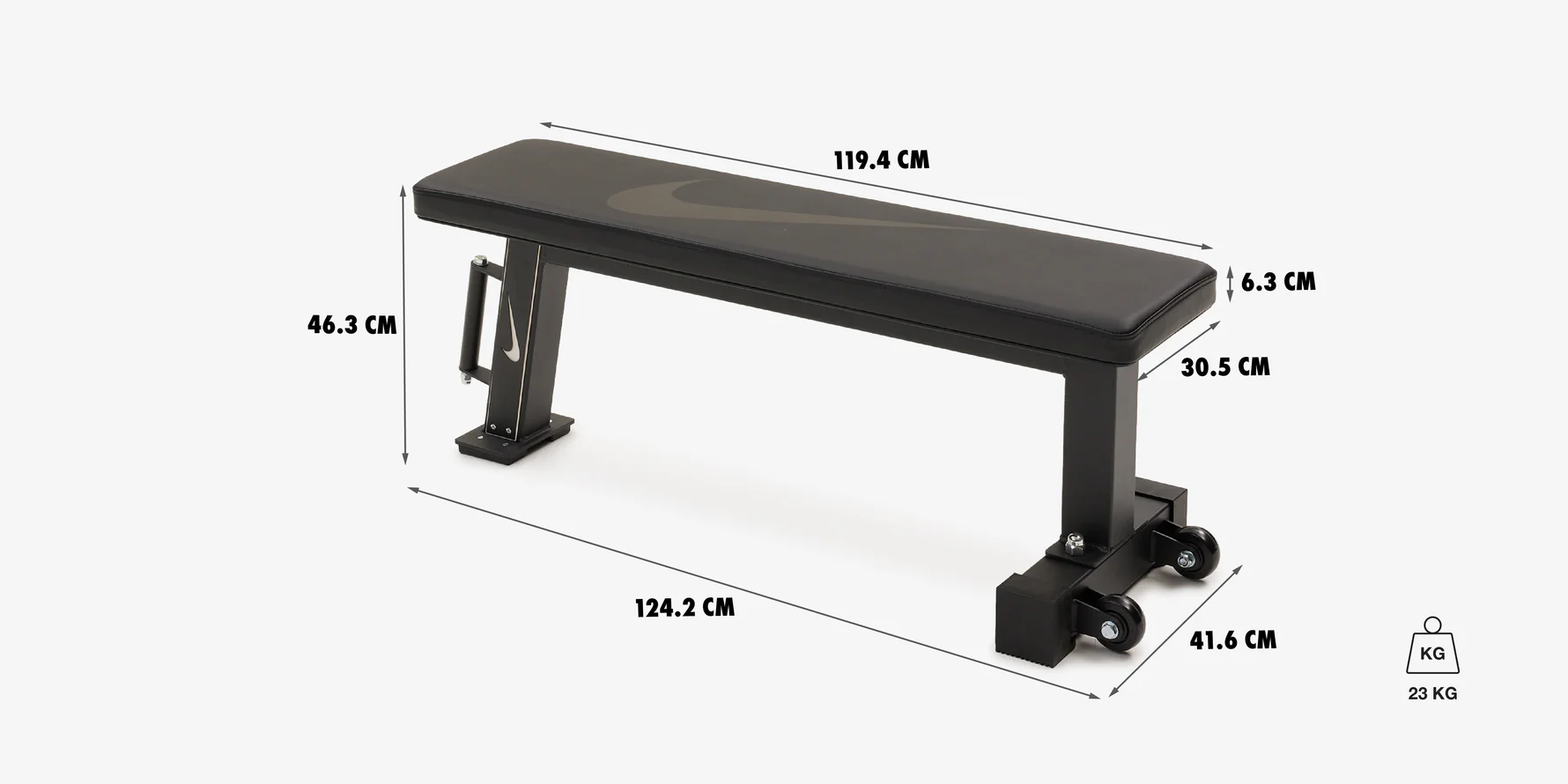 Nike Rolling Weight Bench - Black