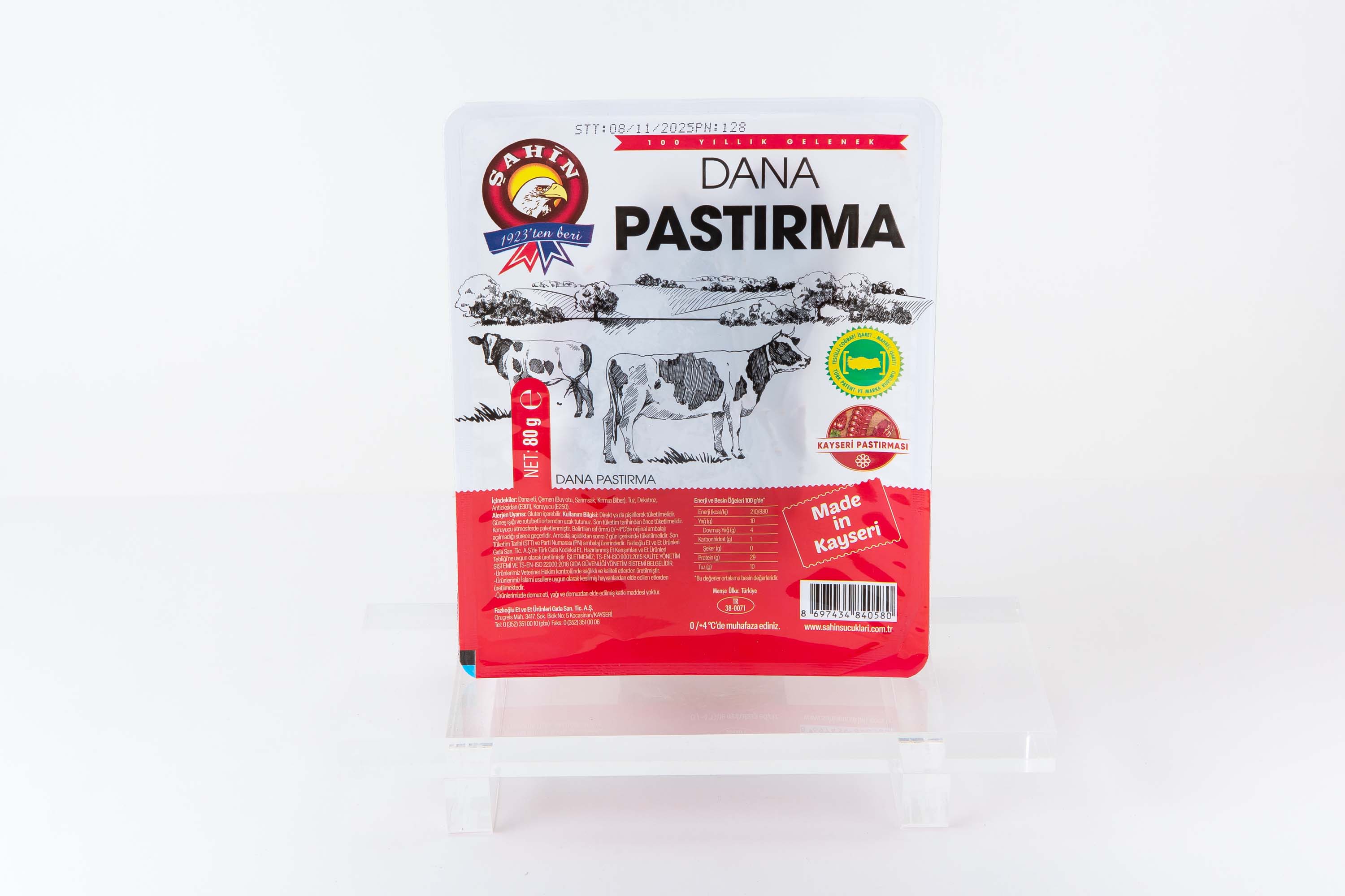 ŞAHİN DANA PASTIRMA 80 gr