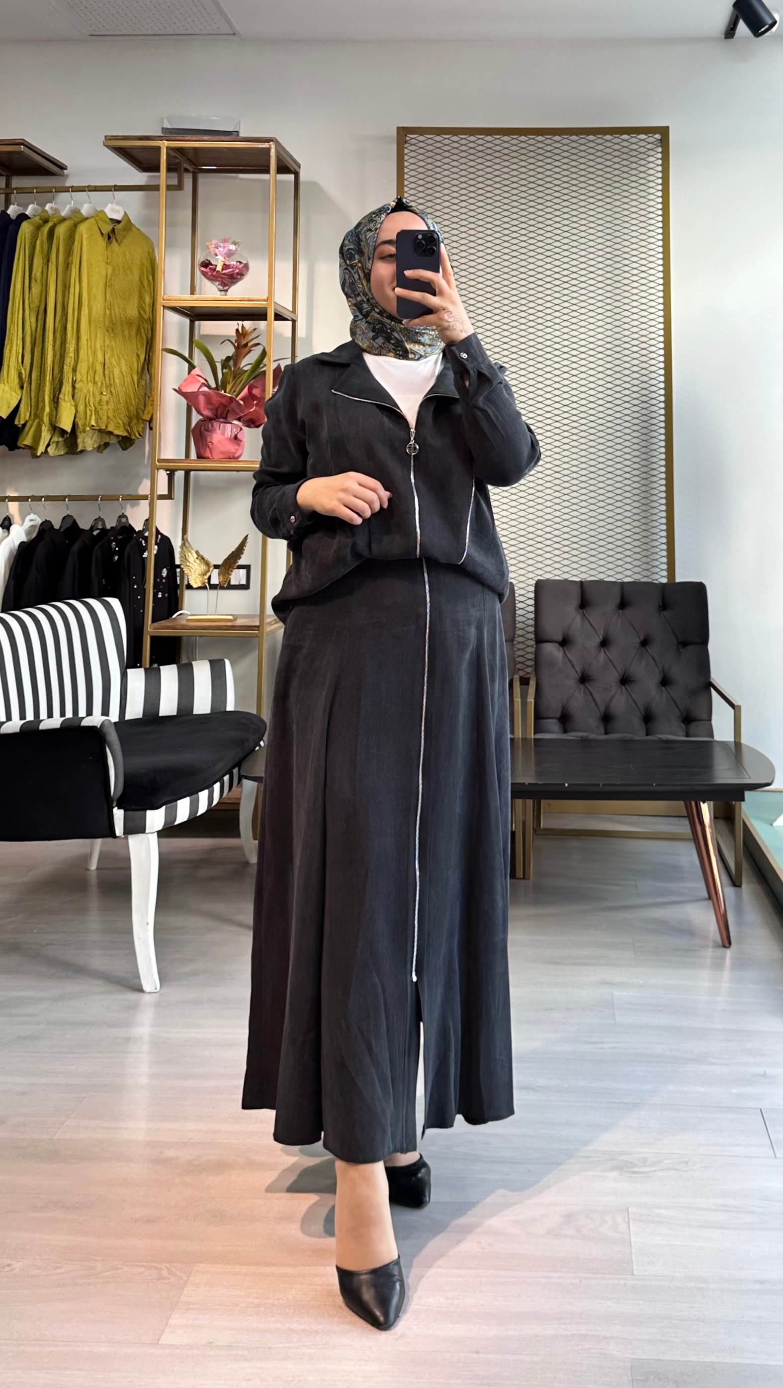 Orhan Store Qupra Etekli Takım Siyah