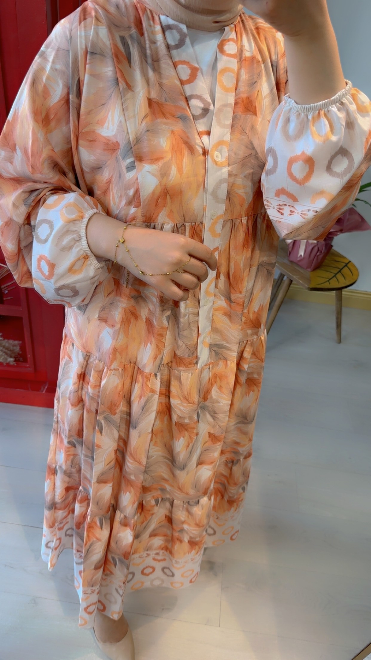 Orange desenli