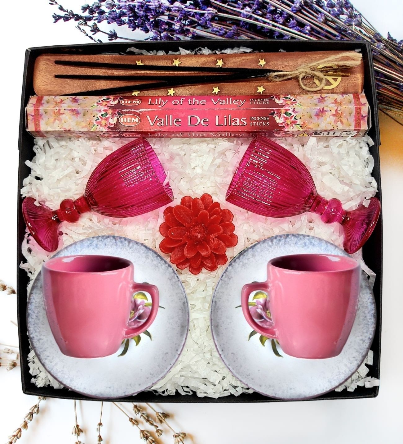 Premium Tütsülü Full Takım Kahve Sever Hediye Seti Pembe