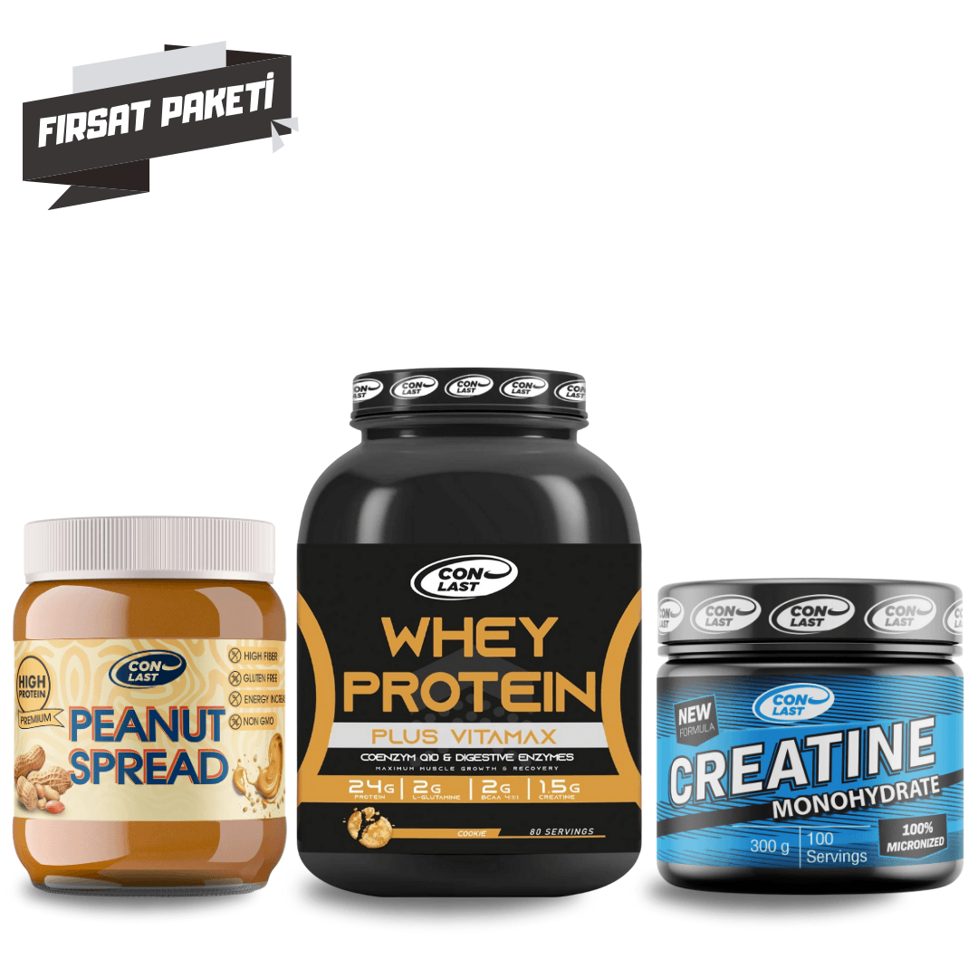 Whey Protein & Creatine & Fıstık Ezmesi Üçlü Fırsat Paketi