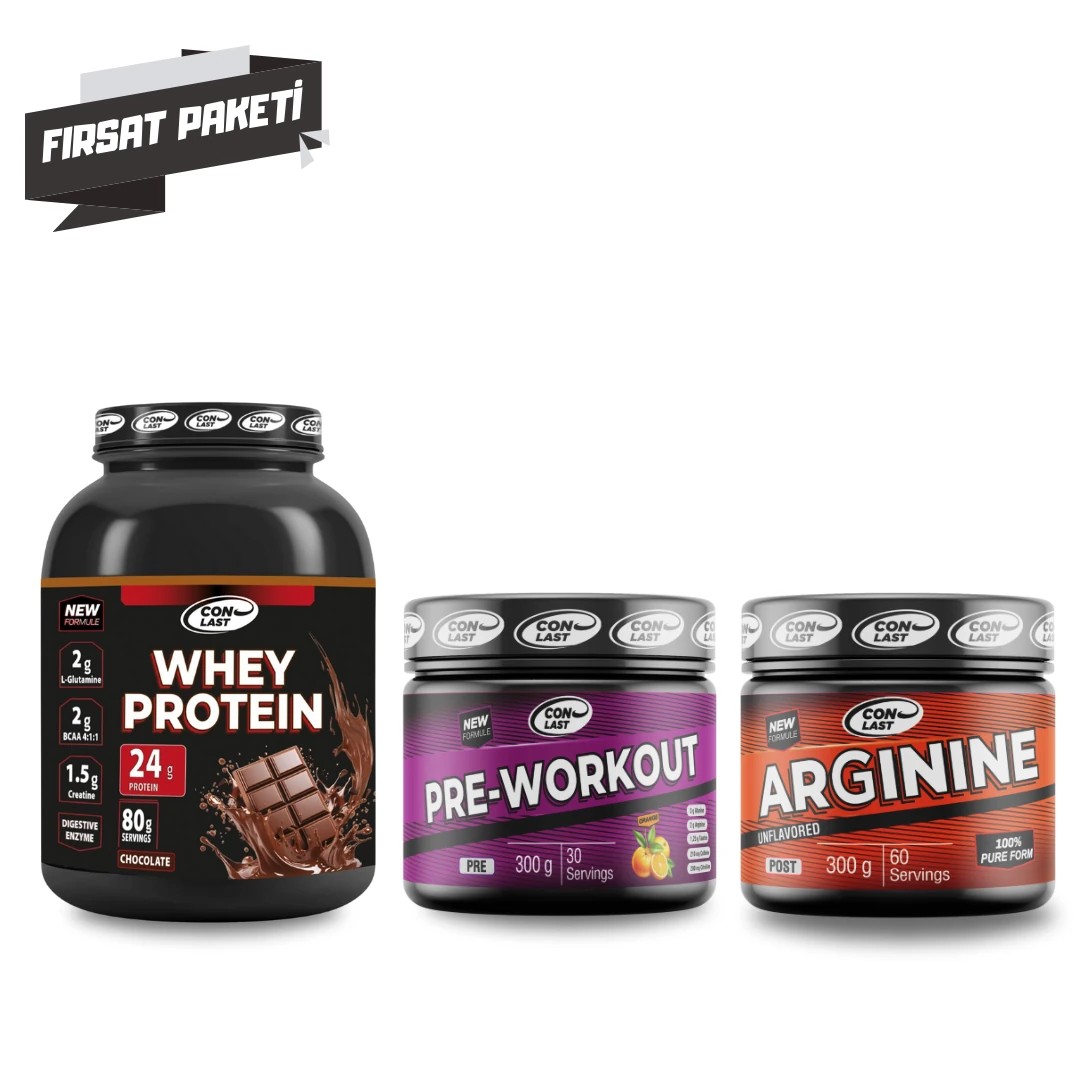 Whey Protein & Pre-Workout & Arginine Üçlü Fırsat Paketi