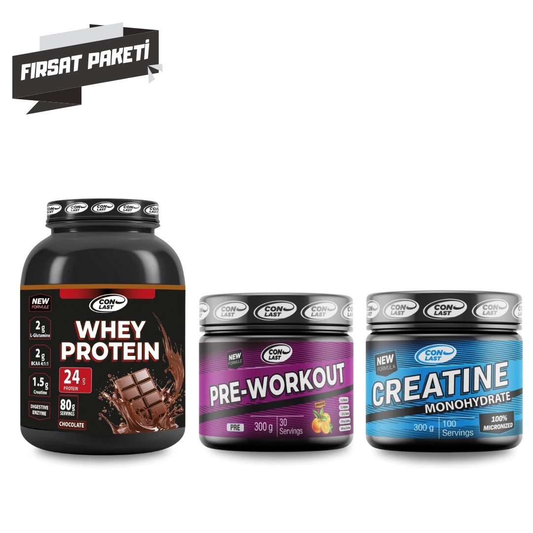 Whey Protein & Pre-Workout & Creatine Üçlü Fırsat Paketi