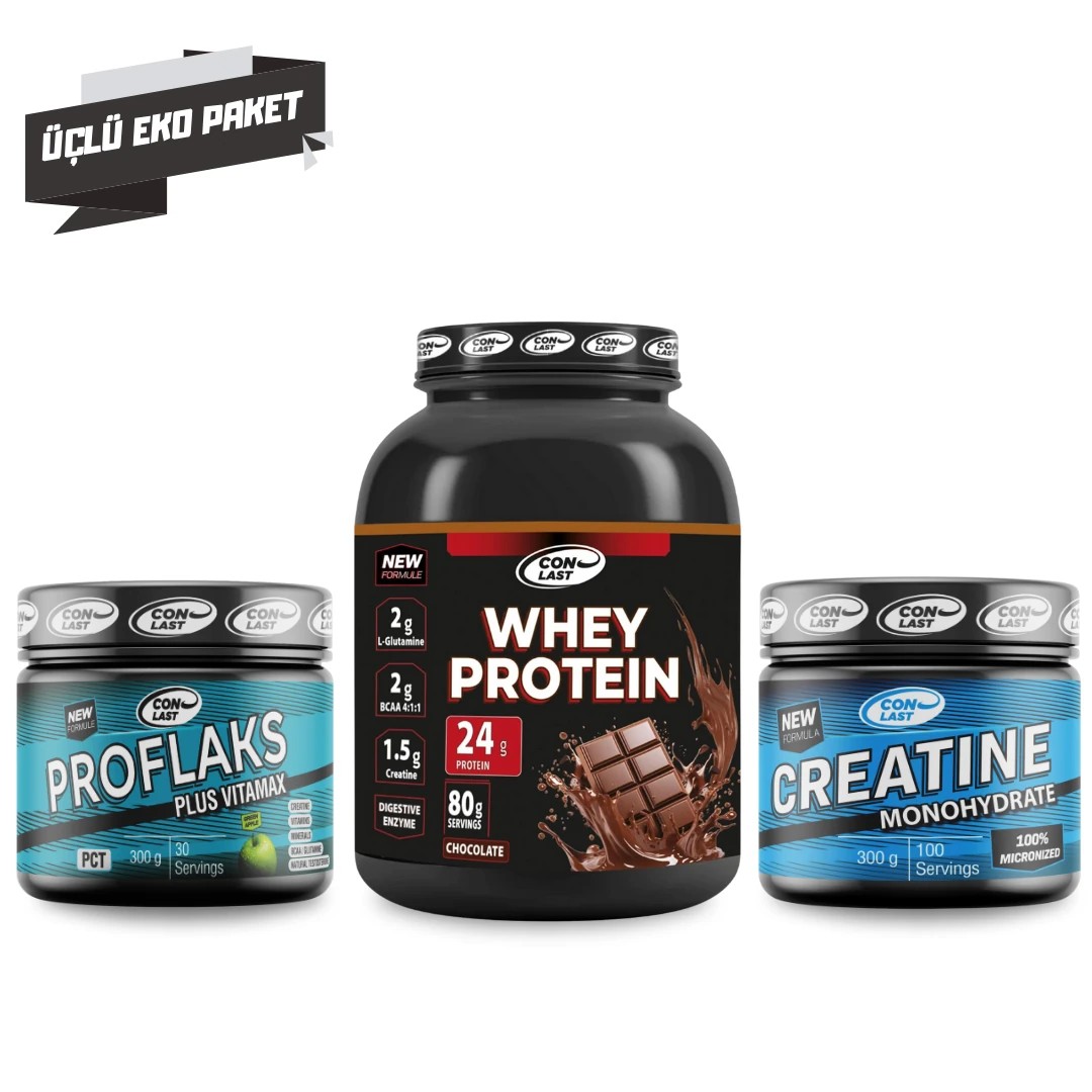 Creatine & Whey Protein & Proflaks 3lü Eko Paket