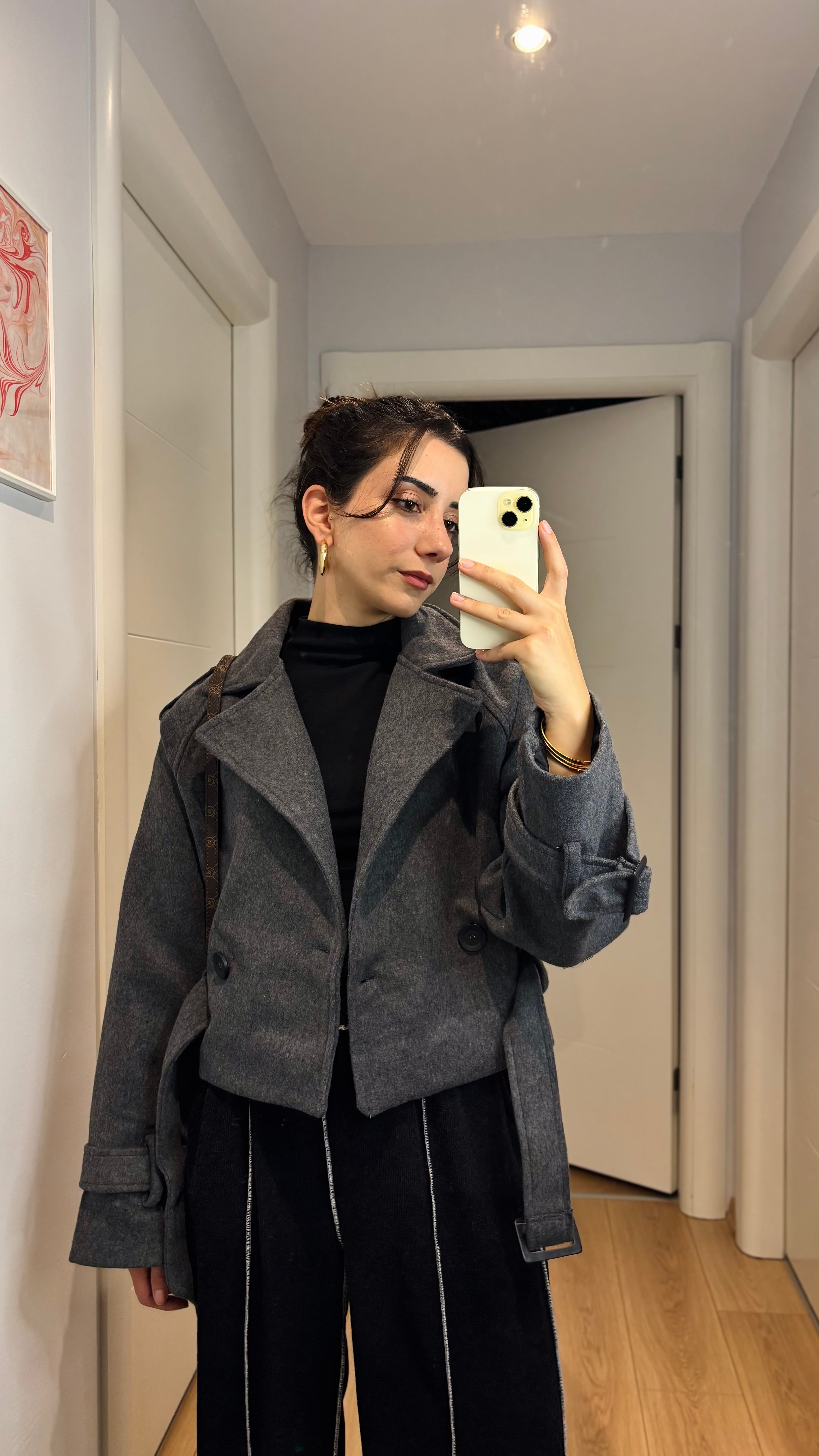Gri Astarlı Kaşe Kaban 
