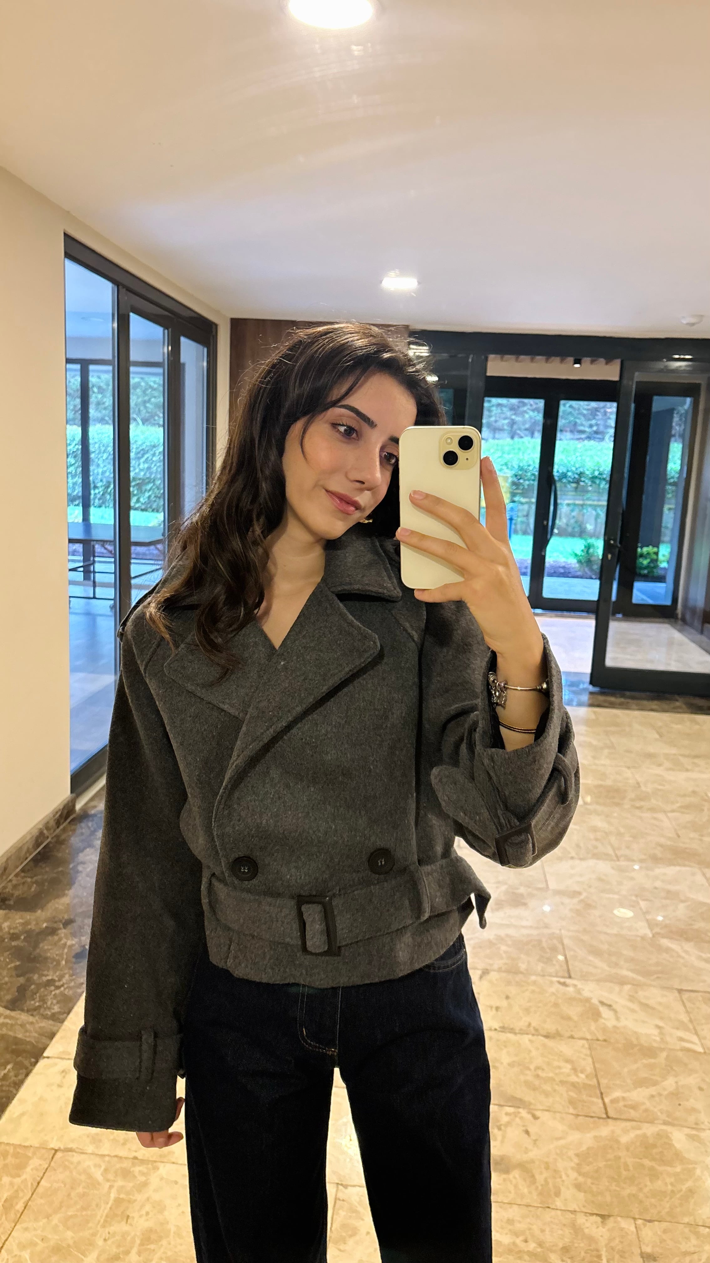 Gri Astarlı Kaşe Kaban 