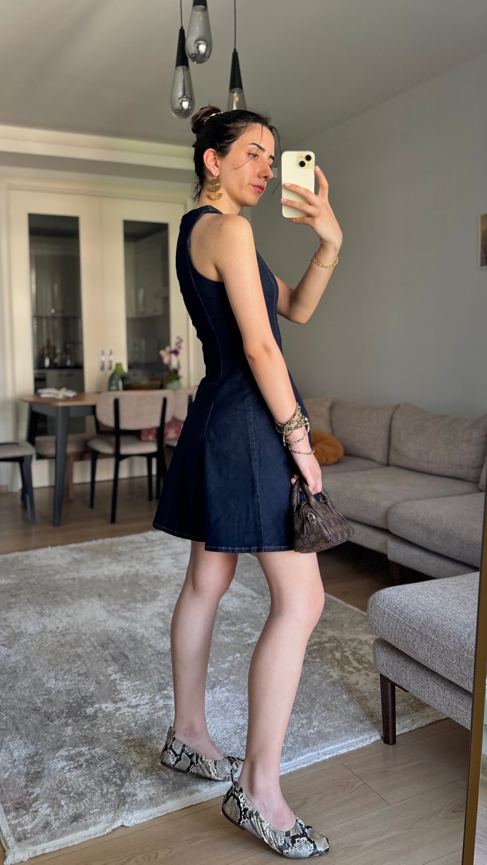 Kısa Denim Elbise