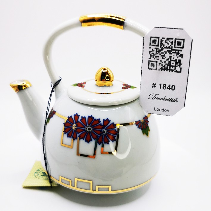 Porcelain Art Vintage Miniature Floral Pattern Porcelain Teapot - Rare Collectible Piece