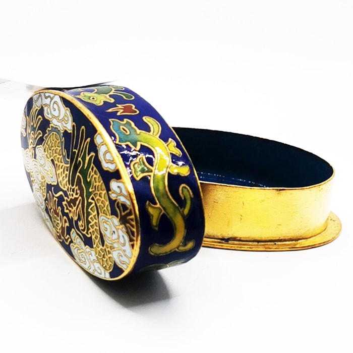 Cloisonné Ejderhali Oval Kutu