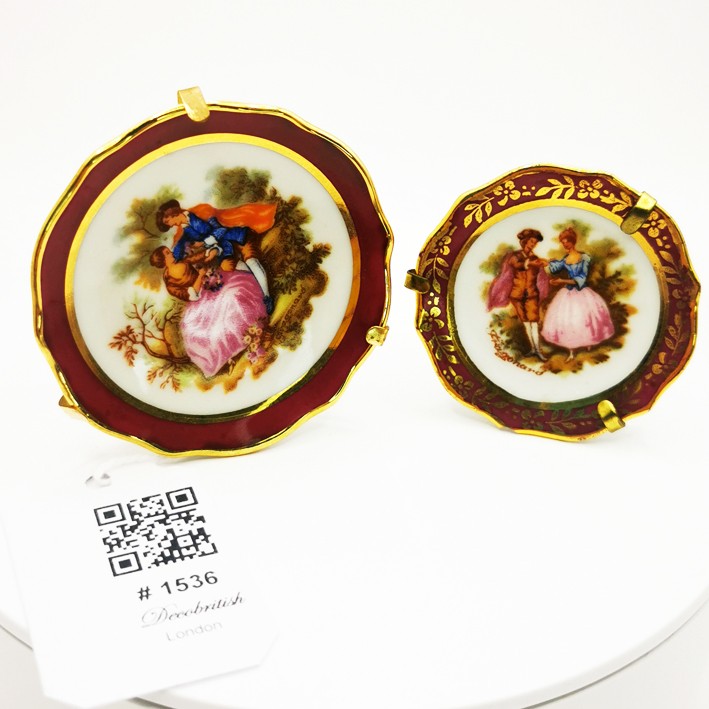 Limoges Miniature Double Plate Set – A Collectible Decorative Piece with French Elegance in Miniature Size