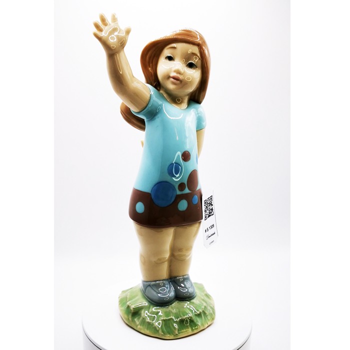 Nao Porcelain Figurine - Girl in Blue Dress, Touching Elegance for Your Soul