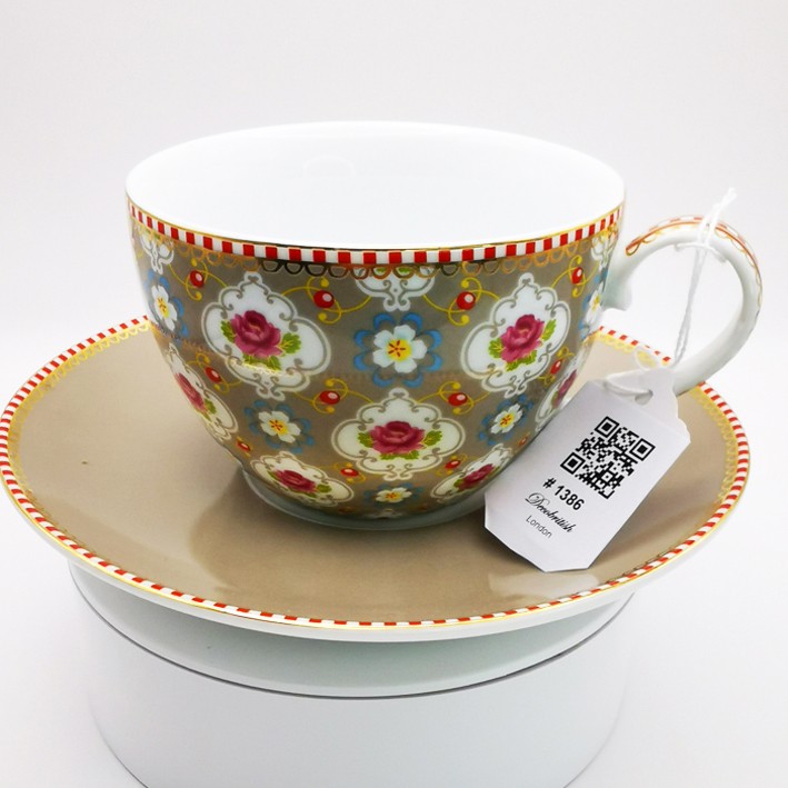 PiP Studio Porcelain Cup and Saucer – Elegant Design with Rose and Authentic Patterns