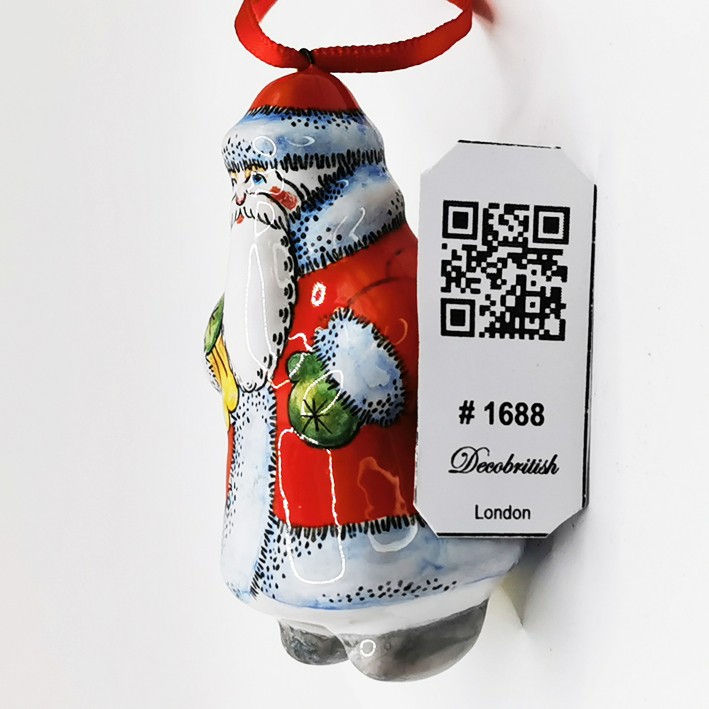 Handmade Russian Collectible Christmas Tree Santa Ornament – Authentic Russian Craftsmanship, Christmas Decoration