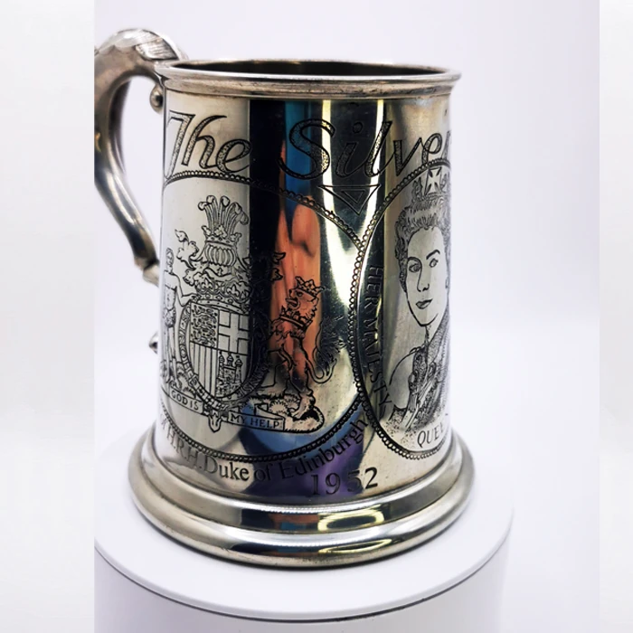 Genuine English Pewter Metal 1977 Kraliçe Kupas