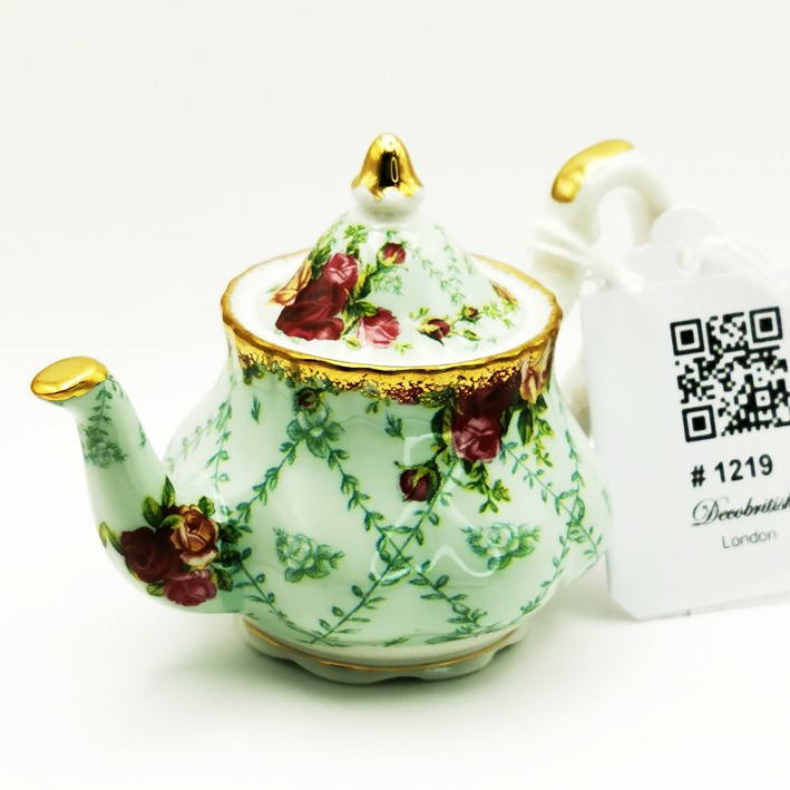 Royal Albert Miniature Teapot – Cottage Roses Green