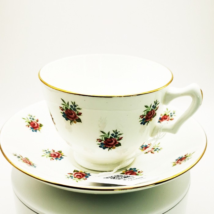 Crown Staffordshire Fine Porcelain Small Floral Pattern Tea Cup - Elegant English Design