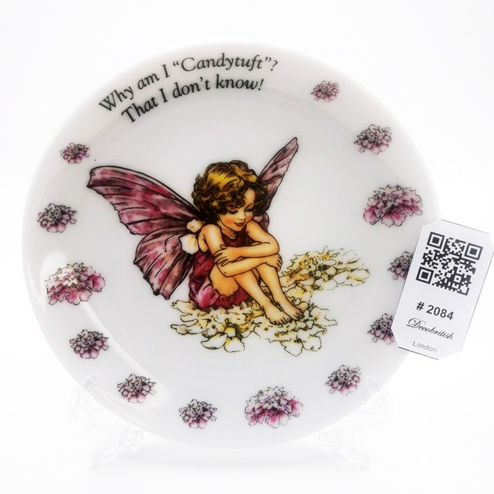 Vintage Flower Fairies The Candy Tuft Fairy Porcelain Plate - Curious Fairy Tale Themed Collectible Antique