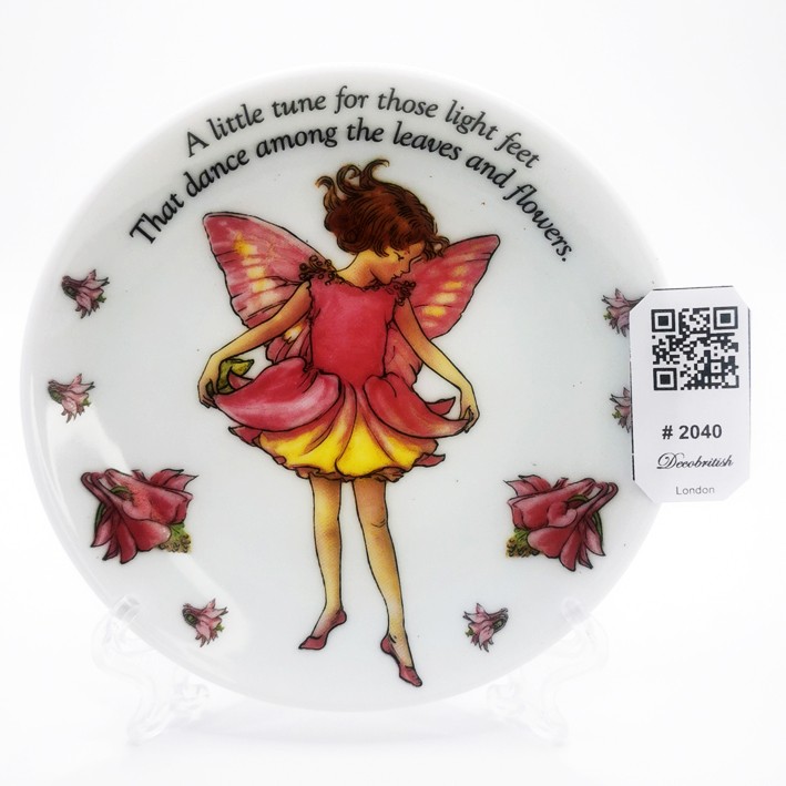 Vintage Flower Fairies The Columbine Fairy Porcelain Plate - Poetic Themed Collectible Fairy Tale Antique