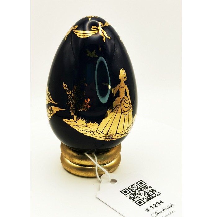 Franklin Mint Cobalt Blue Decorative Egg (7 cm x 4.5 cm)